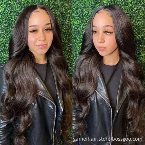 Wholesale 4X4 13X4 Body Wave Transparent Frontal Swiss Lace Front Wig Vendor Mink Cambodian Cuticle Aligned Human Hair Lace Wig